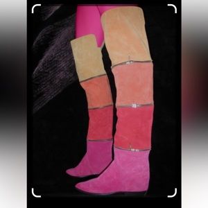 Vintage Tiered Suede Boots 7.5 / 8